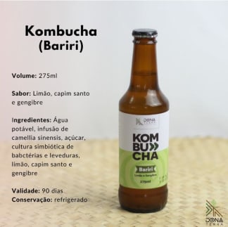 Kombucha- sabor limão com gengibre 275ml é uma bebida probiótica de origem milenar a base de chás e fermentada naturalmente. É refrescante, levemente gaseificada e de baixa caloria.